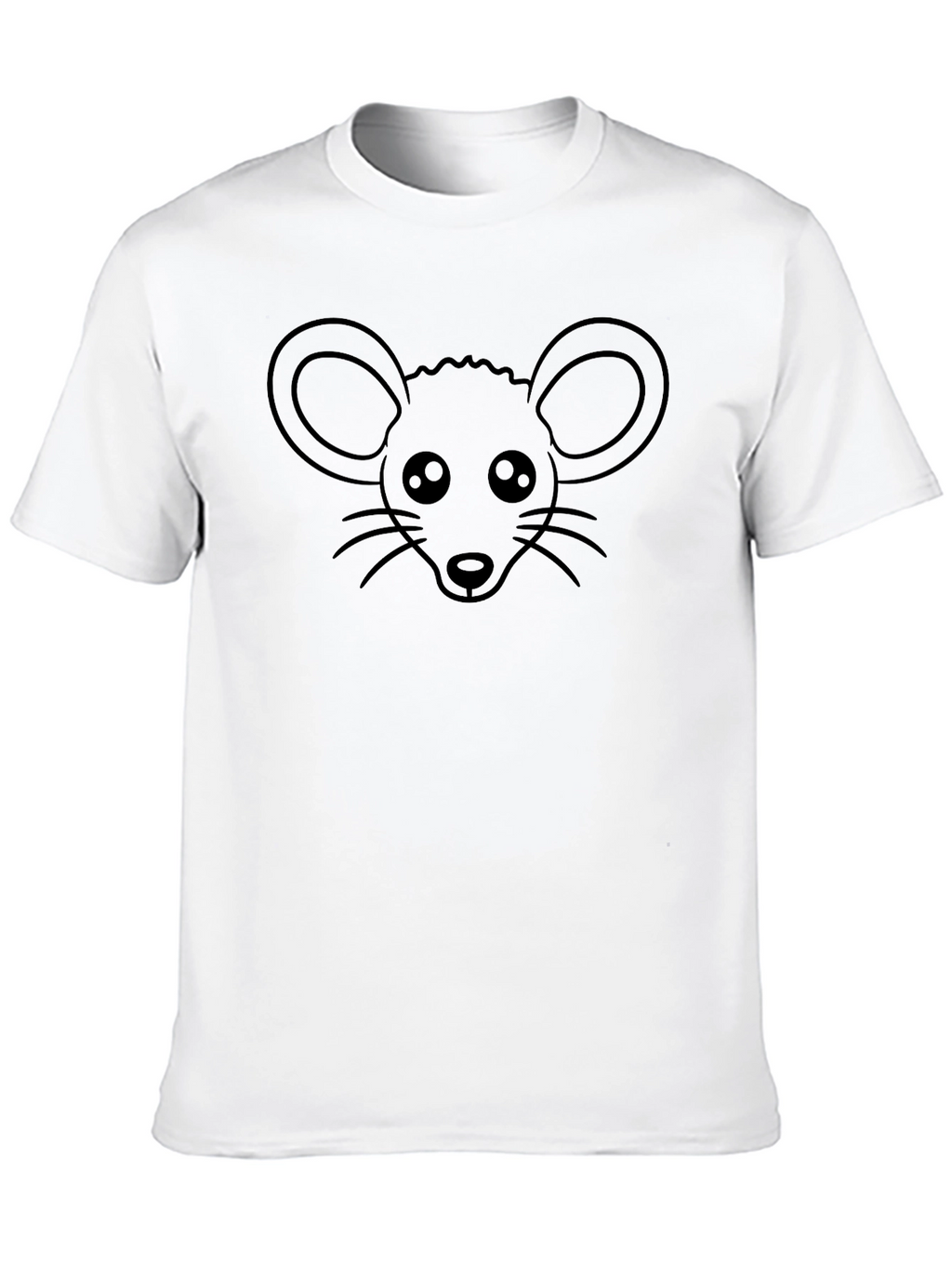 Cute Mouse Graphic Tee - Black Cotton T-Shirt