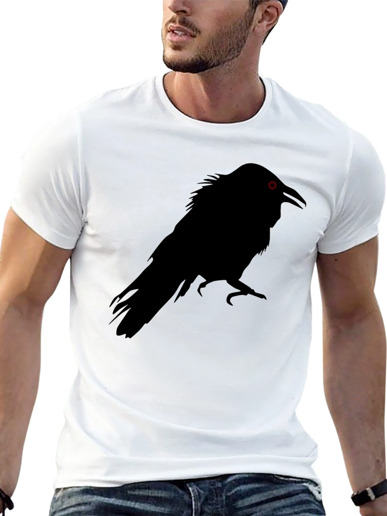 Raven Silhouette Graphic Tee - Mens Black T-Shirt
