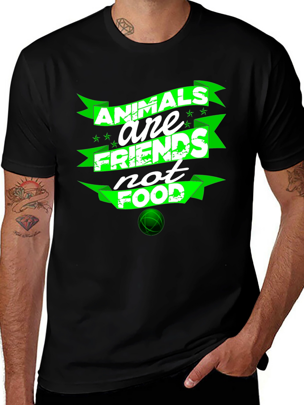 Animals Are Friends Not Food Graphic T-Shirt