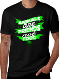 Animals Are Friends Not Food Graphic T-Shirt