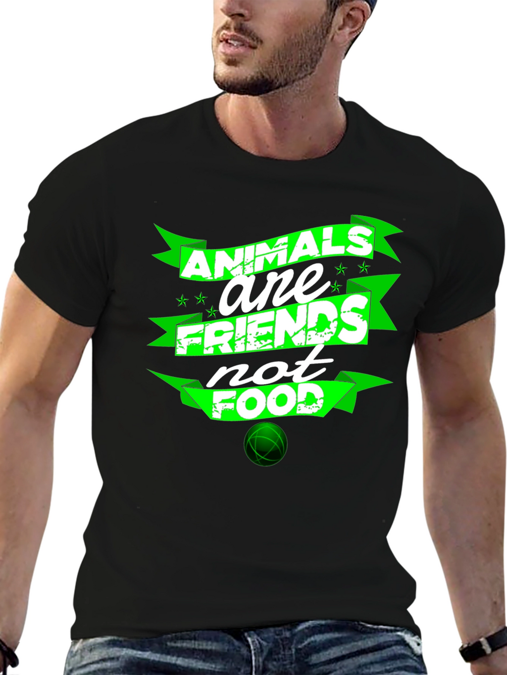 Animals Are Friends Not Food Graphic T-Shirt
