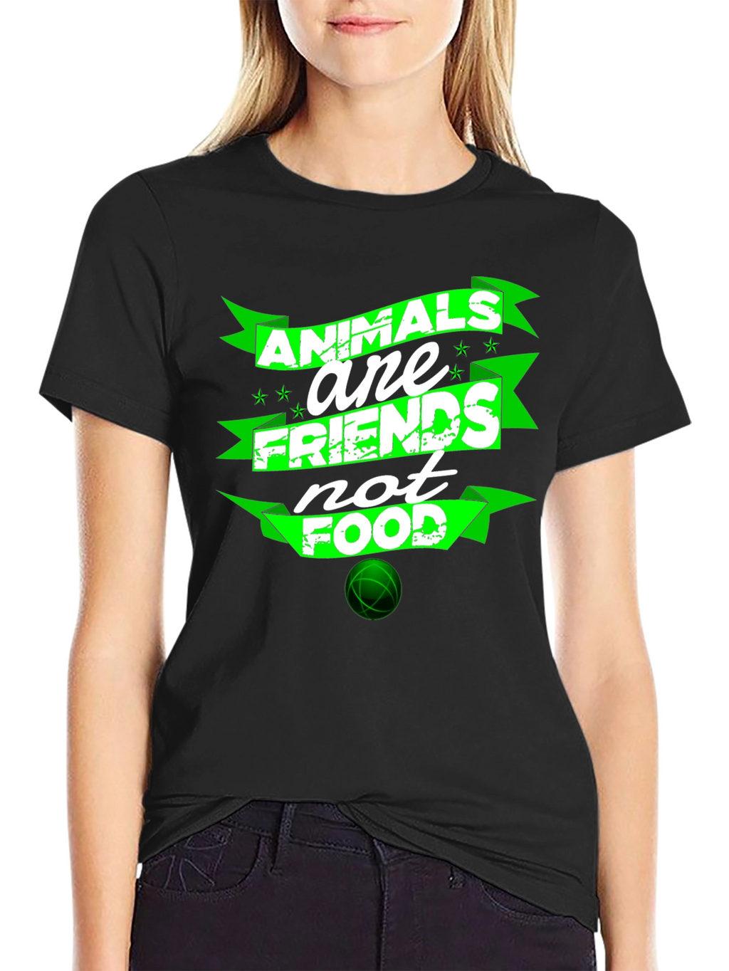 Animals Are Friends Not Food Graphic T-Shirt