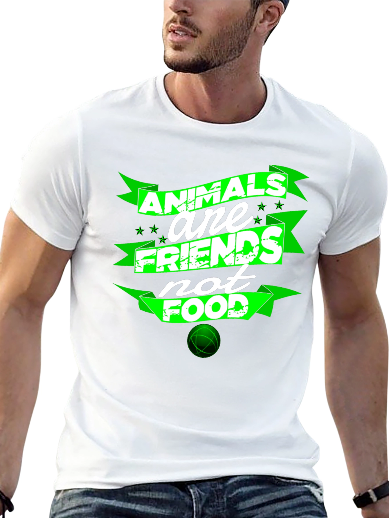 Animals Are Friends Not Food Graphic T-Shirt