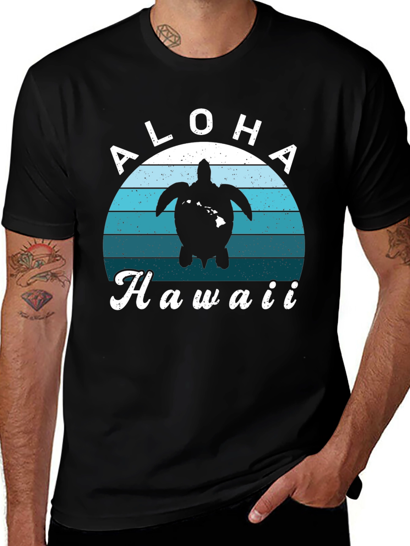 Aloha Hawaii Turtle Graphic Tee - Tropical Vibes