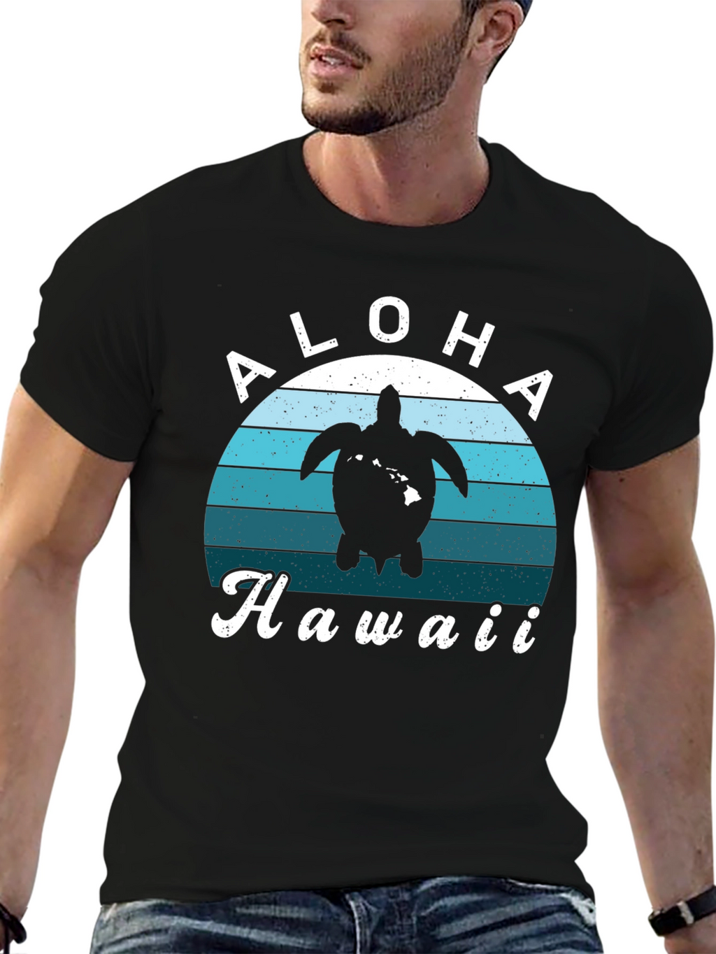 Aloha Hawaii Turtle Graphic Tee - Tropical Vibes