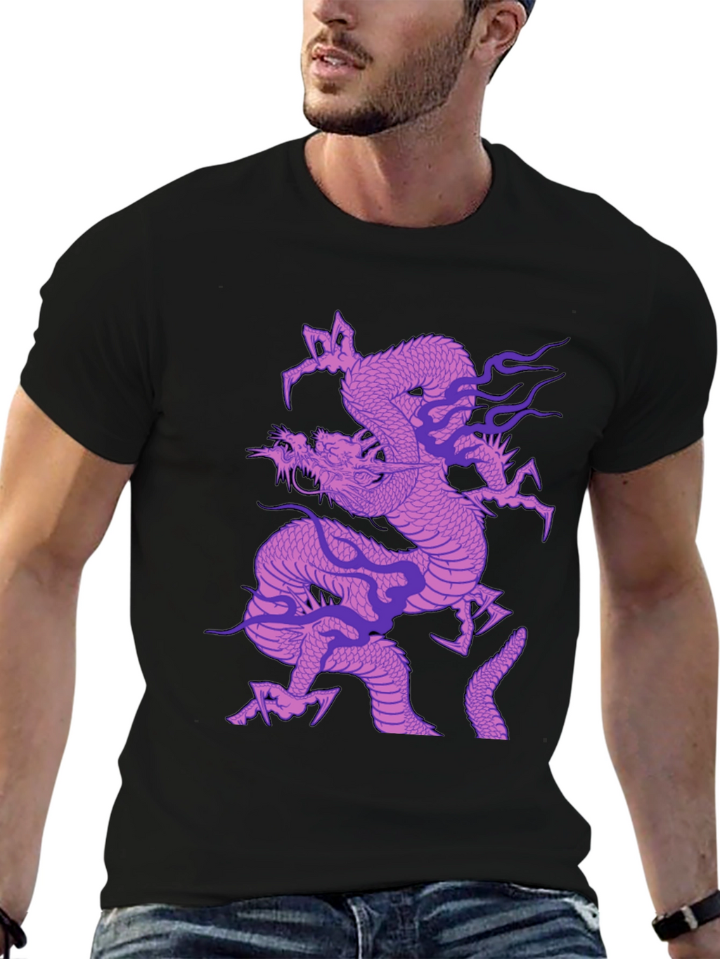 Dragon Graphic T-Shirt - Mens Black Tee