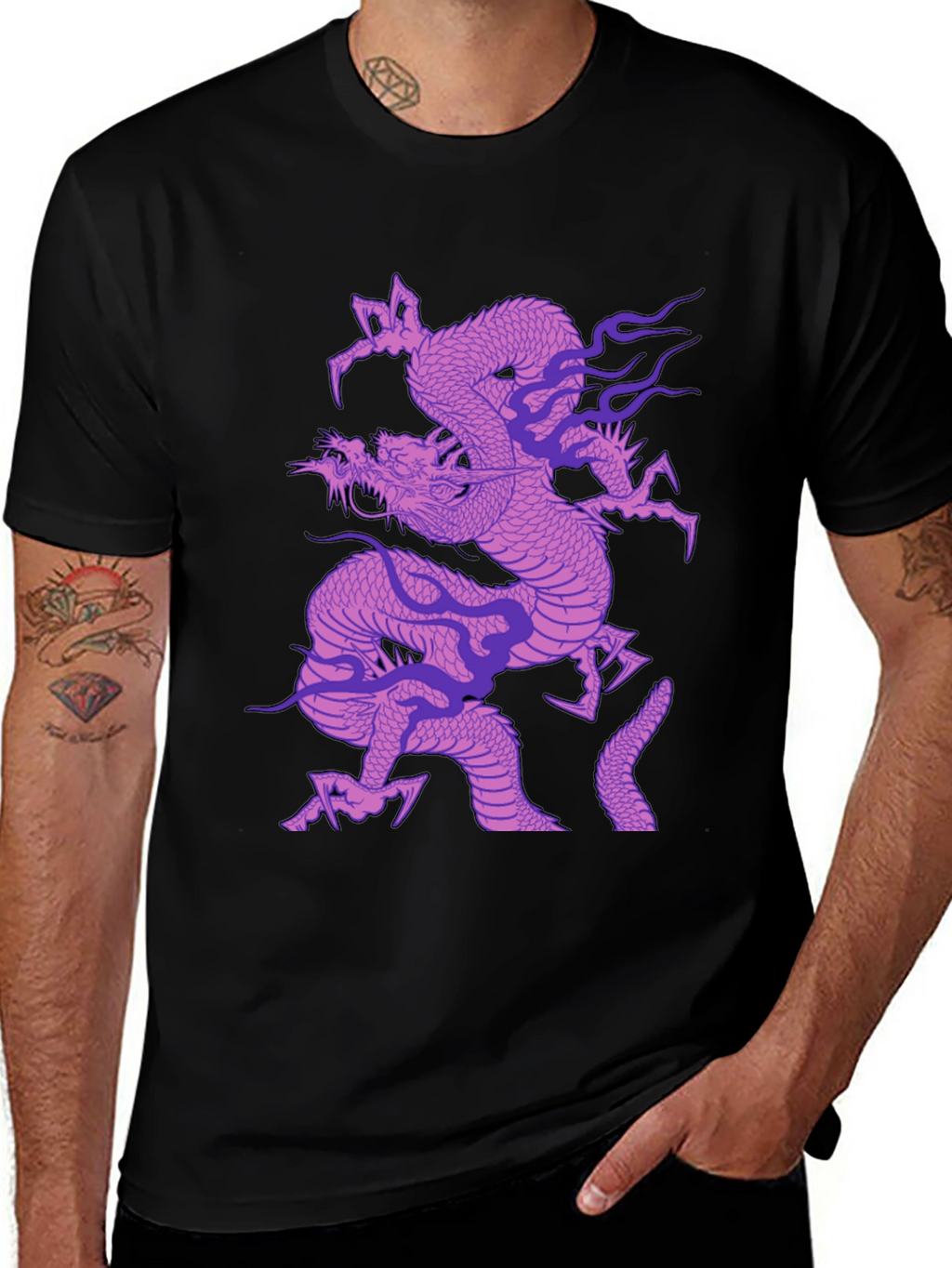 Dragon Graphic T-Shirt - Mens Black Tee