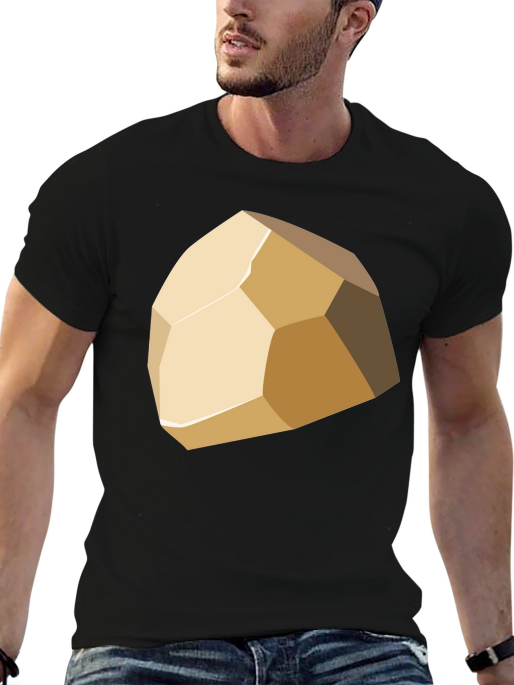 Geometric Stone Graphic Tee - Stylish Casual Wear