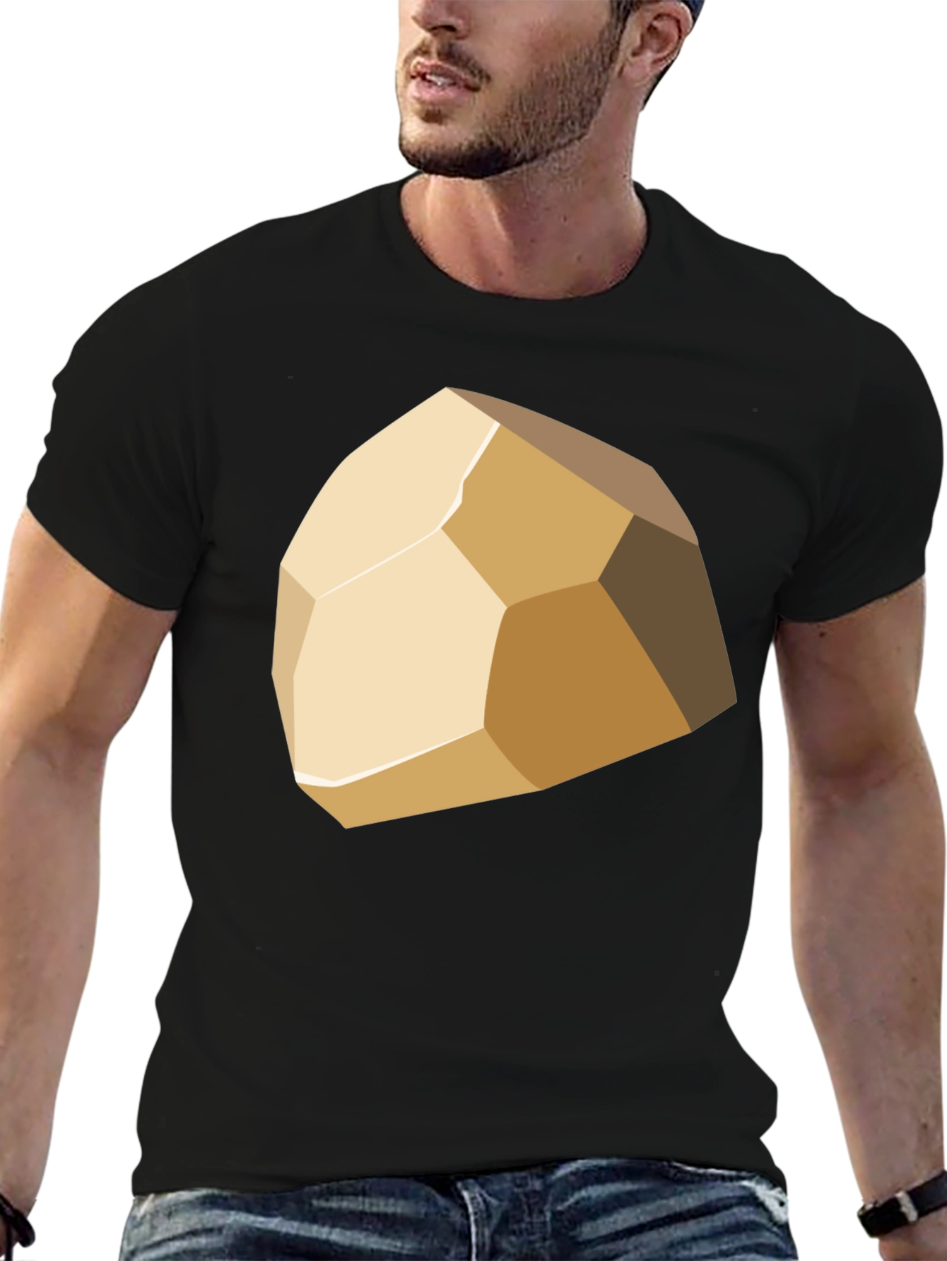 Geometric Stone Graphic Tee - Stylish Casual Wear
