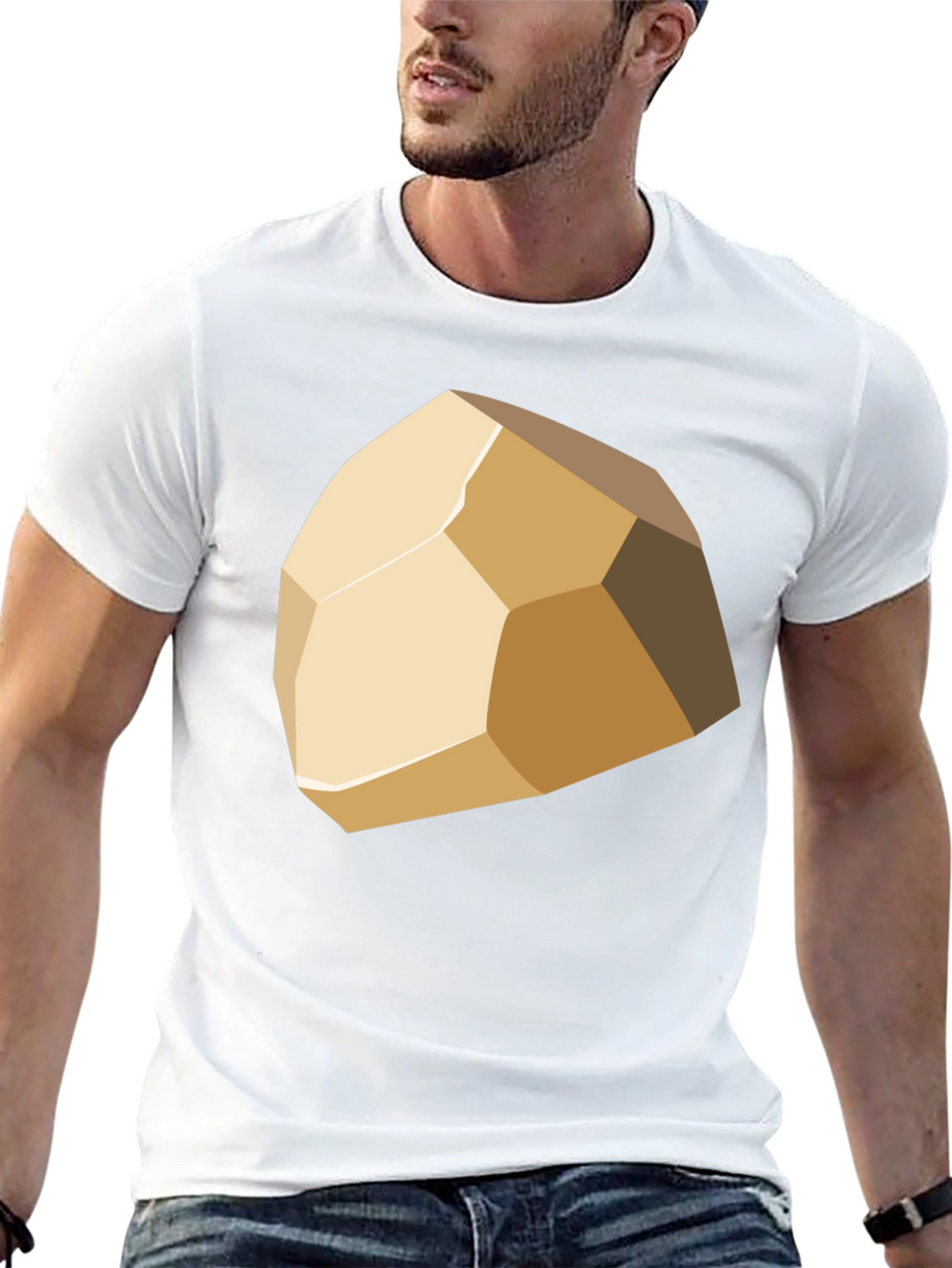 Geometric Stone Graphic Tee - Stylish Casual Wear