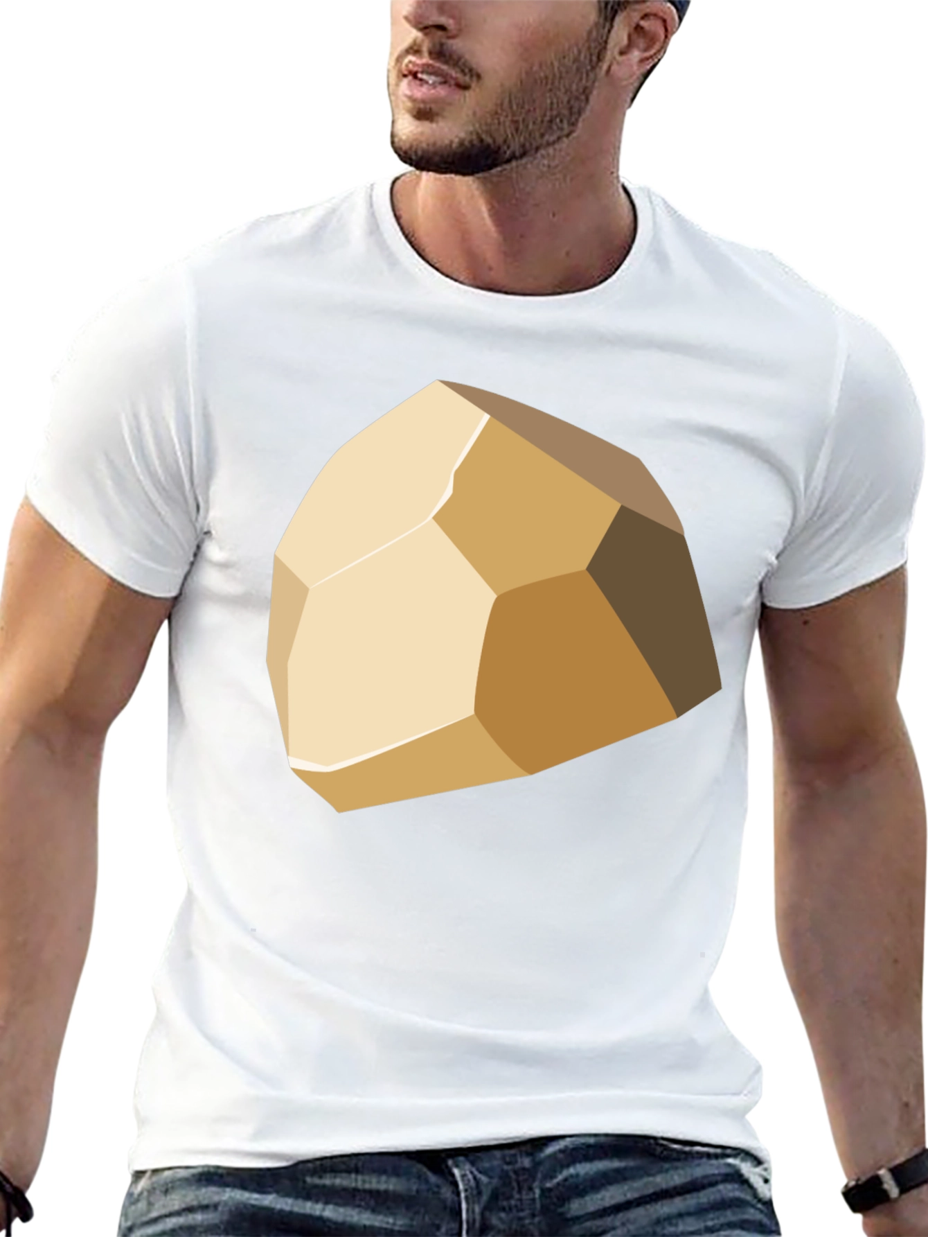 Geometric Stone Graphic Tee - Stylish Casual Wear
