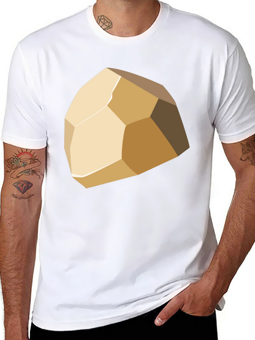 Geometric Stone Graphic Tee - Stylish Casual Wear