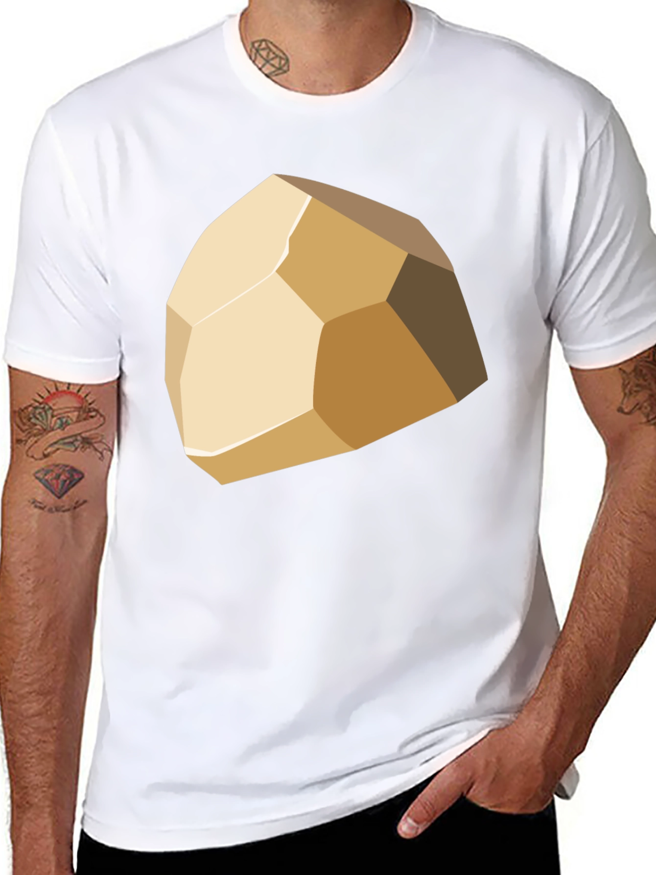 Geometric Stone Graphic Tee - Stylish Casual Wear