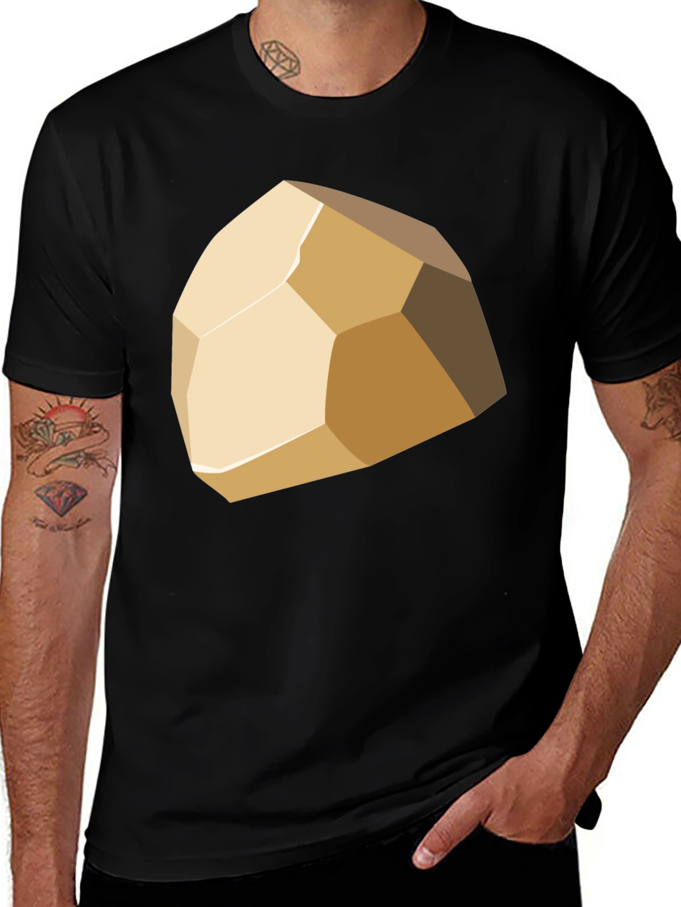 Geometric Stone Graphic Tee - Stylish Casual Wear