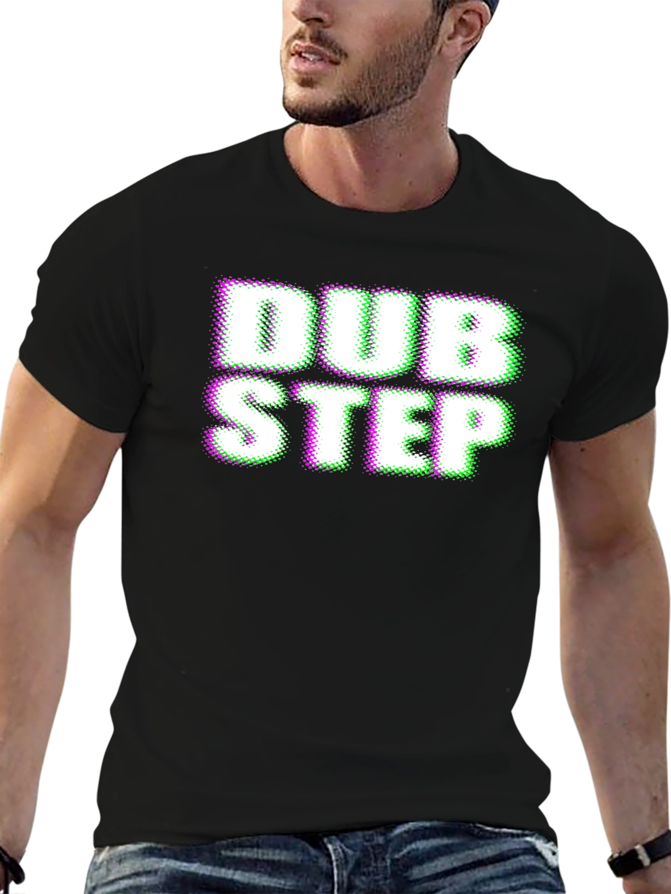 Dubstep Glitch Effect Black T-Shirt
