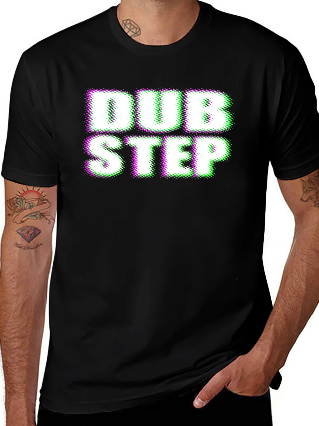 Dubstep Glitch Effect Black T-Shirt