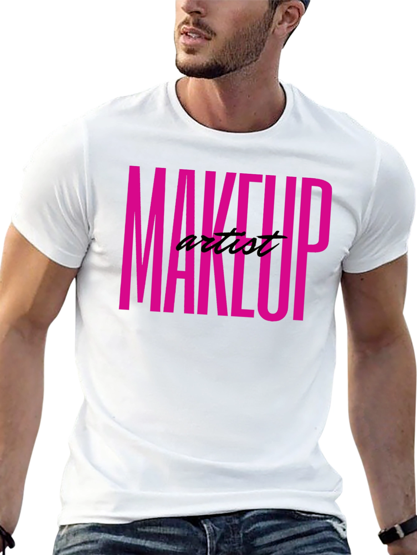 Makeup Artist Tee - Bold Pink Graphic T-Shirt