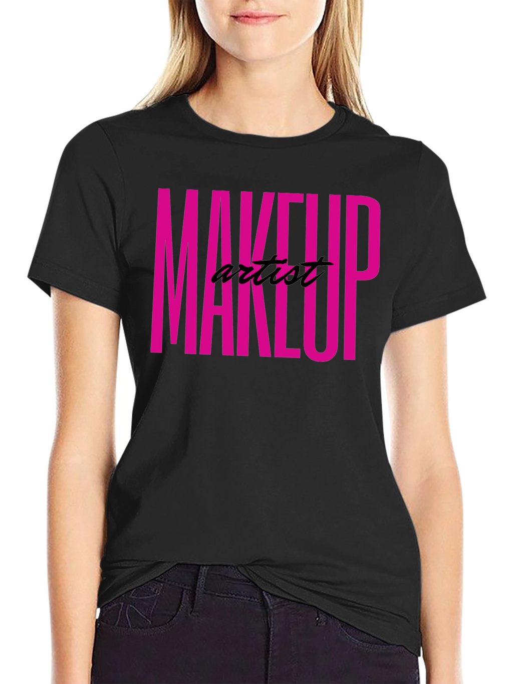 Makeup Artist Tee - Bold Pink Graphic T-Shirt