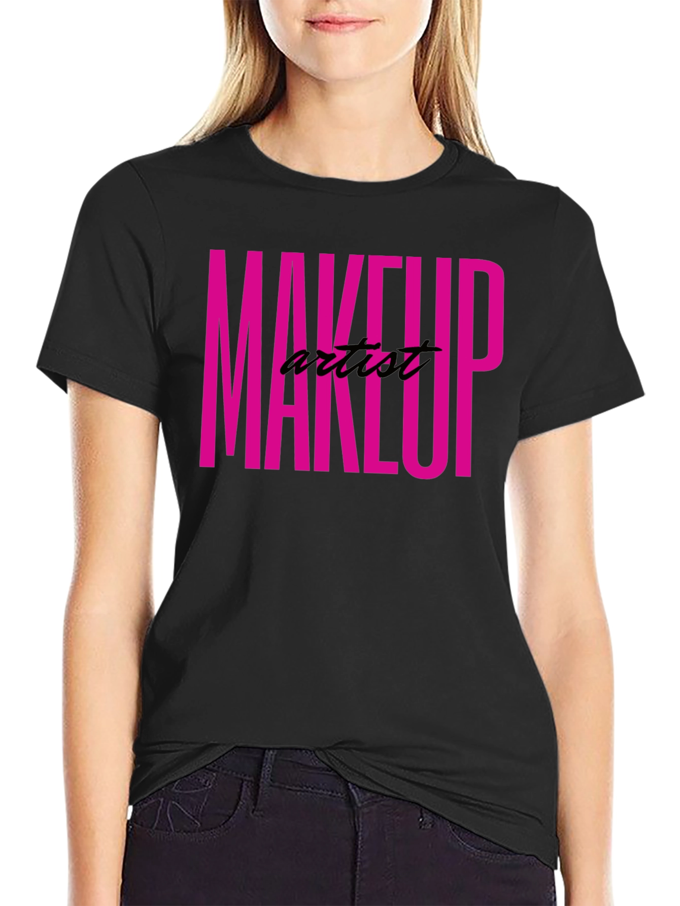 Makeup Artist Tee - Bold Pink Graphic T-Shirt