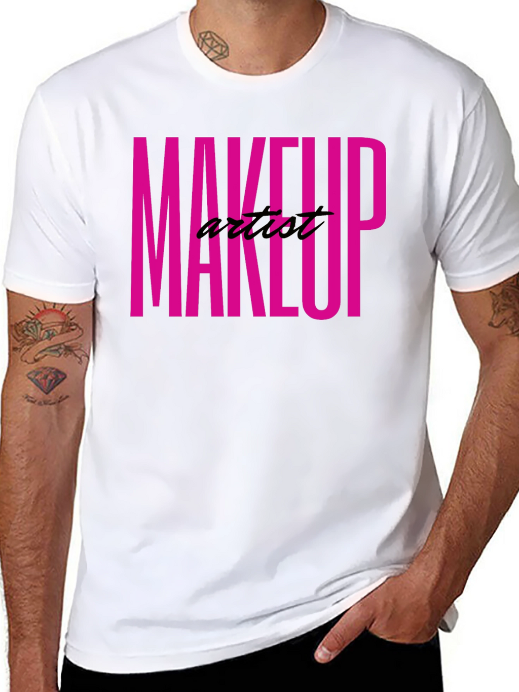 Makeup Artist Tee - Bold Pink Graphic T-Shirt