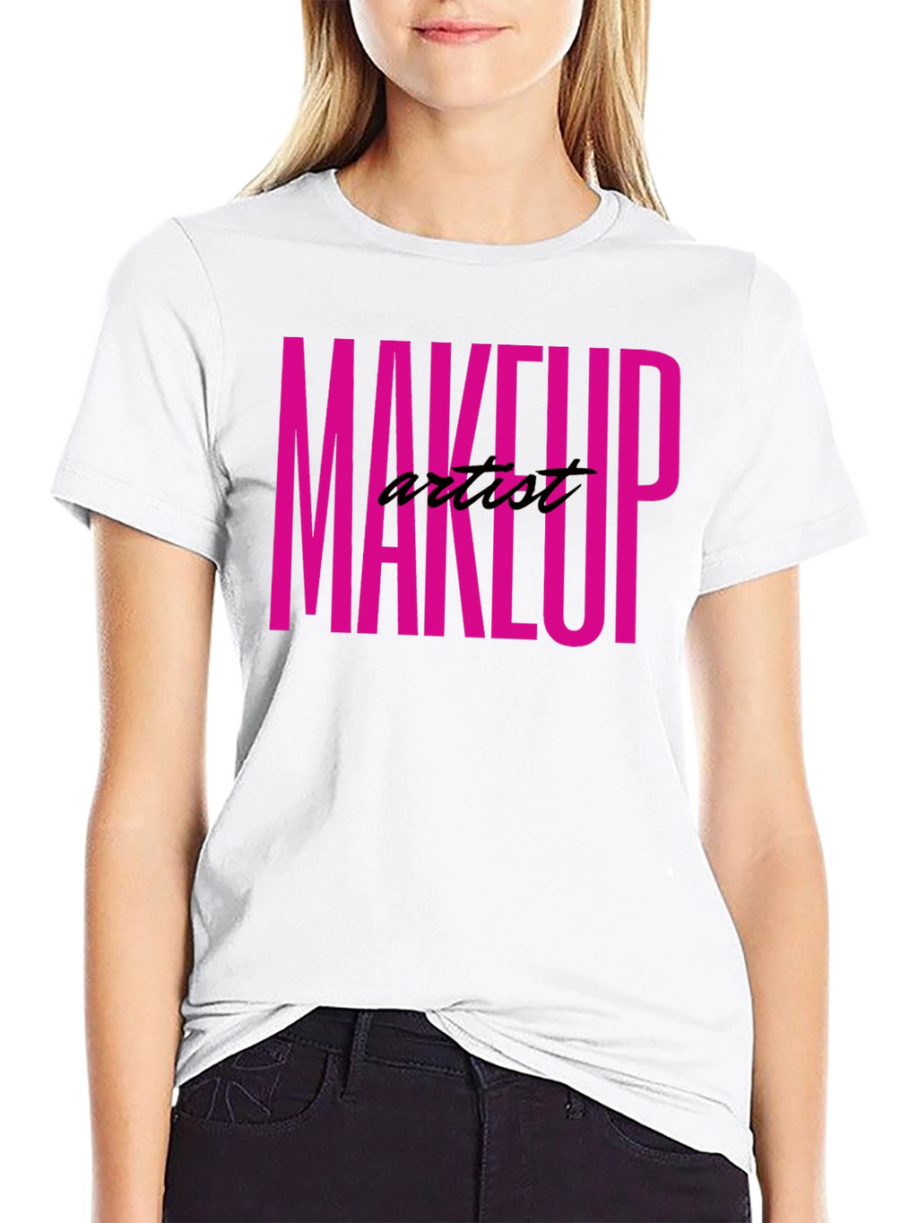 Makeup Artist Tee - Bold Pink Graphic T-Shirt