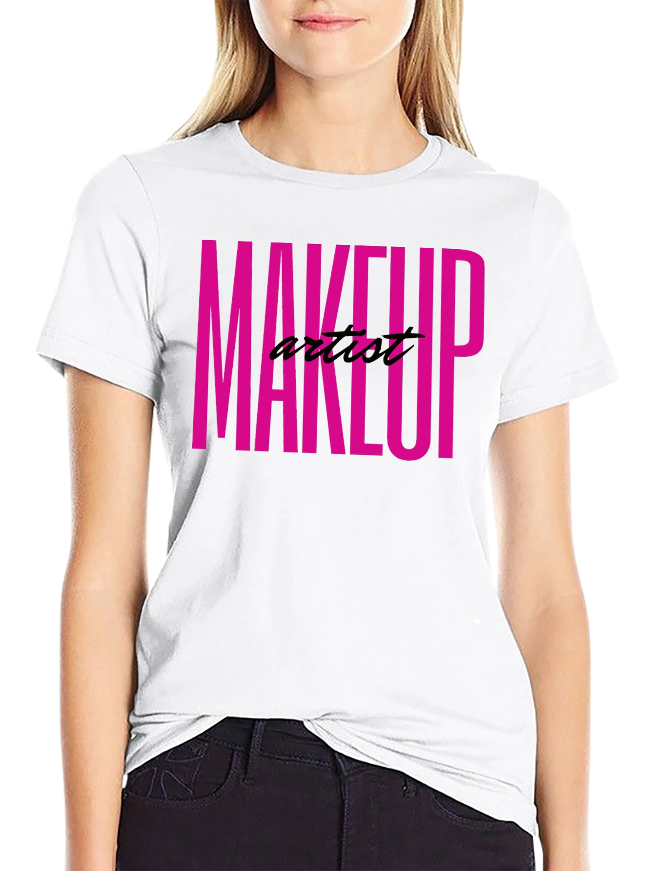 Makeup Artist Tee - Bold Pink Graphic T-Shirt