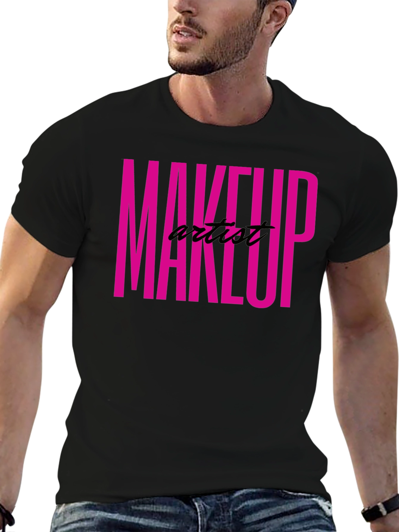 Makeup Artist Tee - Bold Pink Graphic T-Shirt