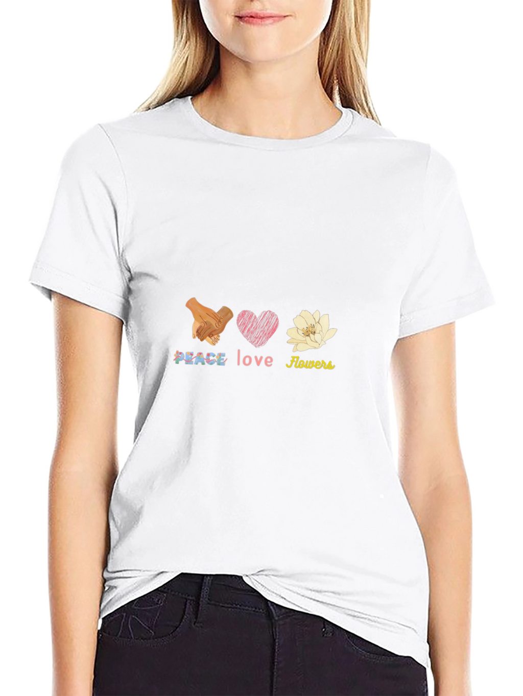 Peace Love Flowers Graphic Tee