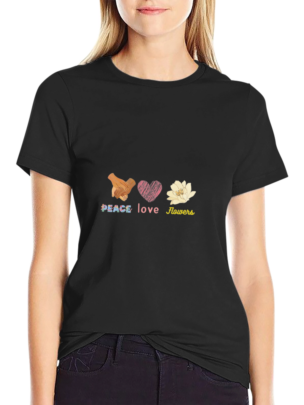 Peace Love Flowers Graphic Tee
