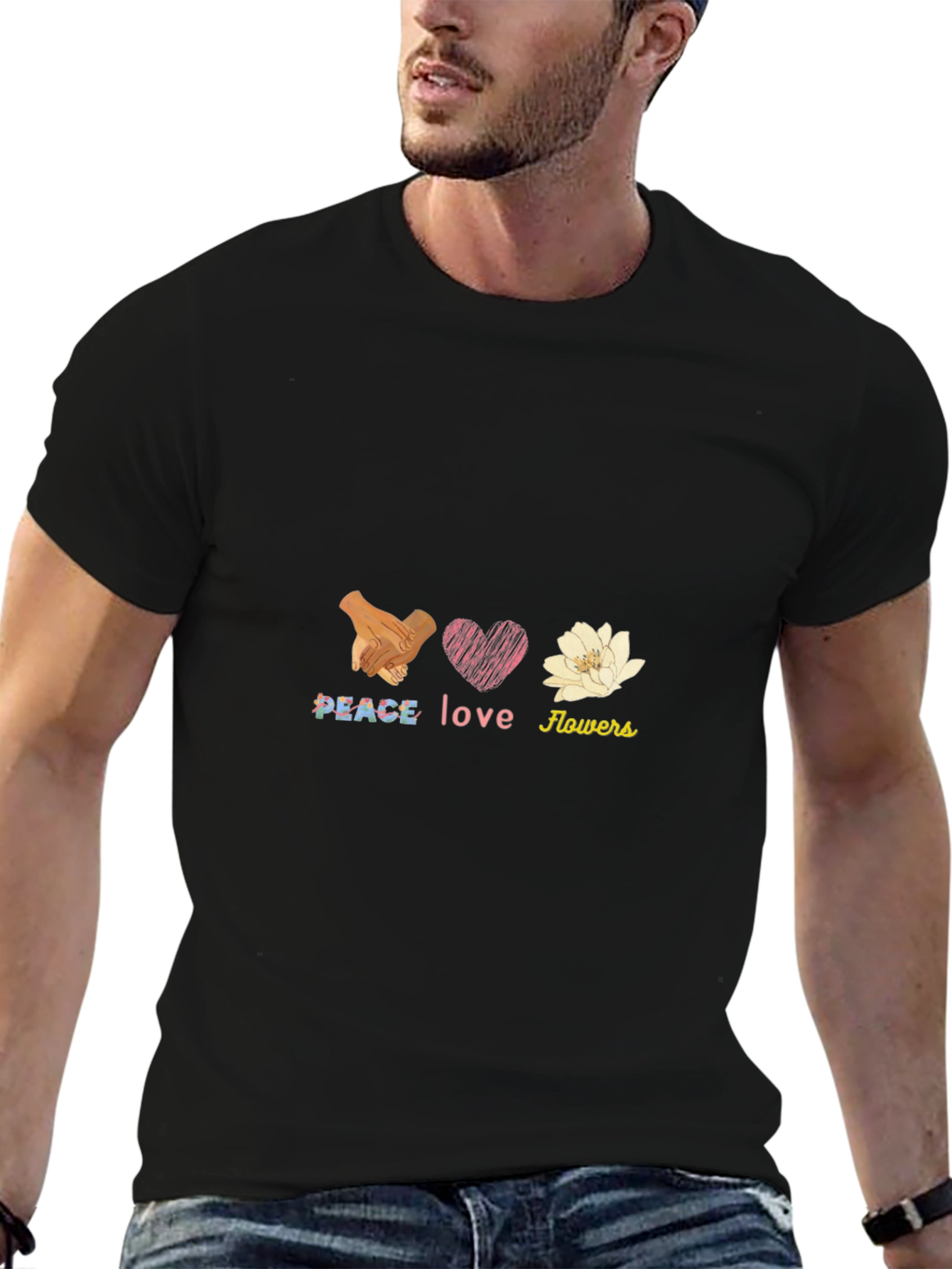 Peace Love Flowers Graphic Tee