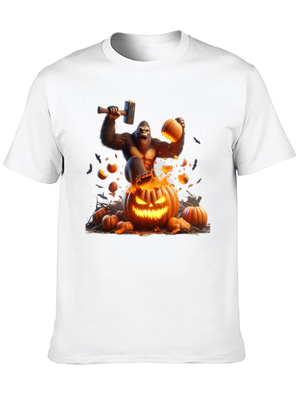 Halloween Gorilla Pumpkin Smash Tee