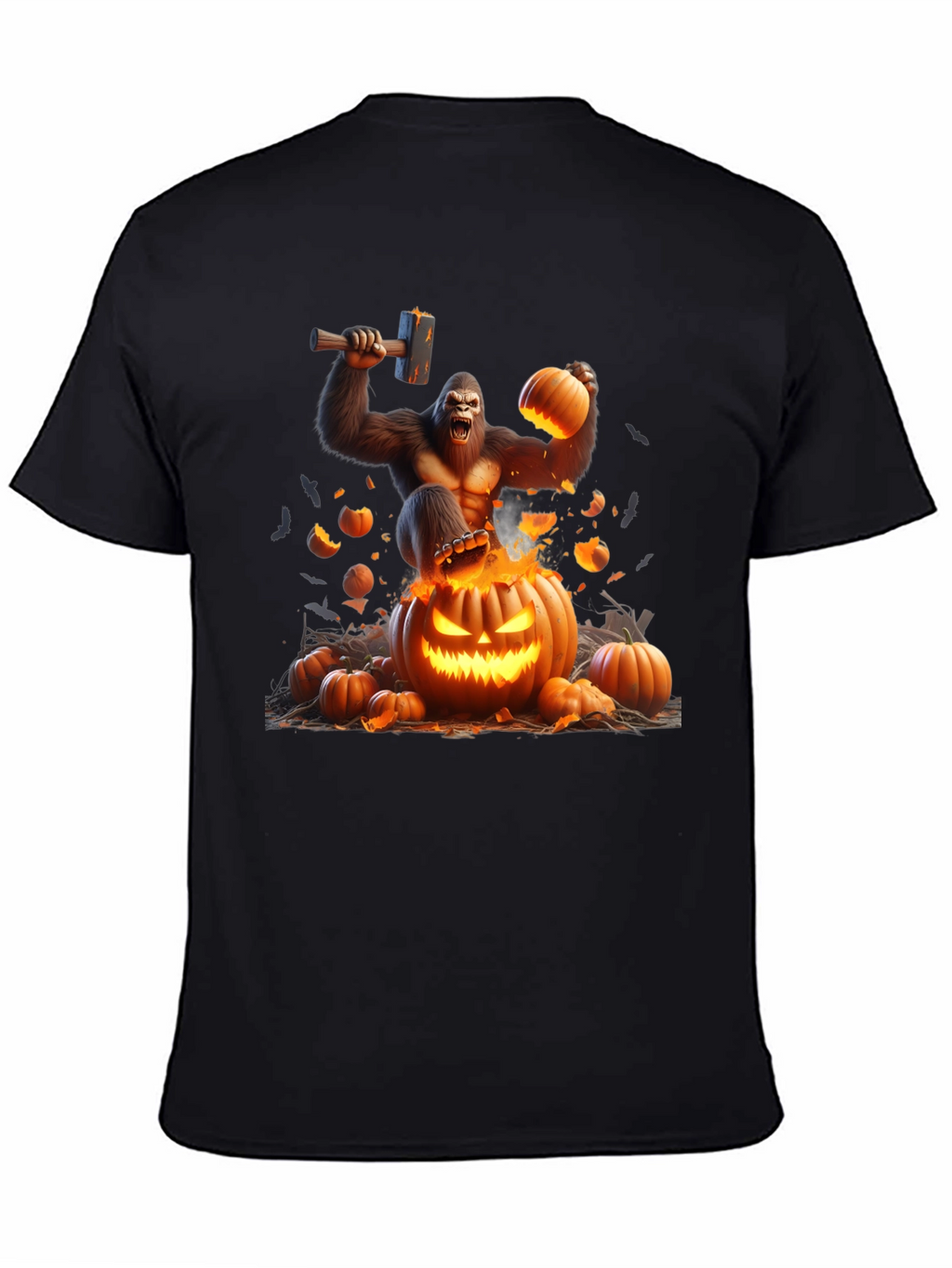 Halloween Gorilla Pumpkin Smash Tee