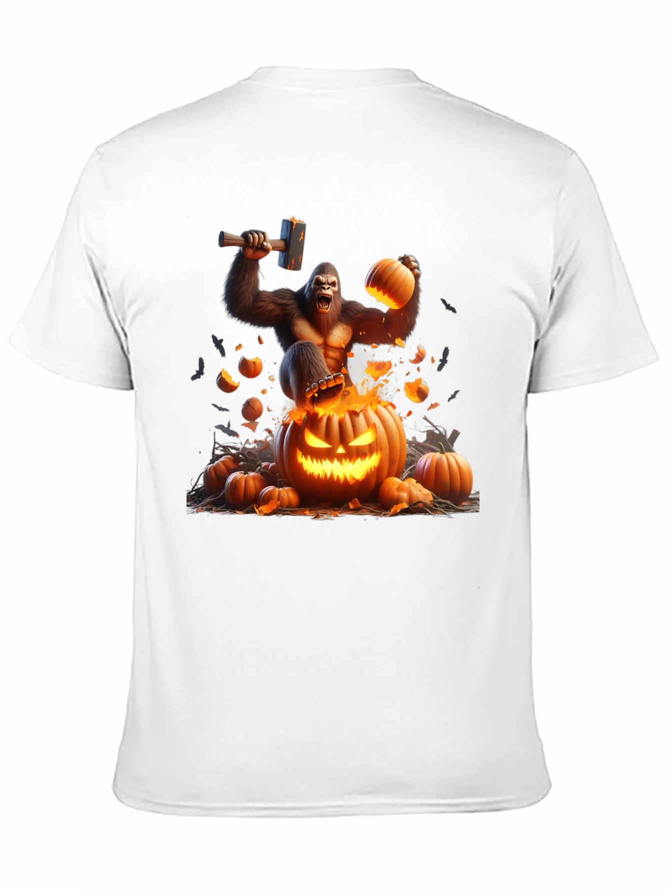 Halloween Gorilla Pumpkin Smash Tee