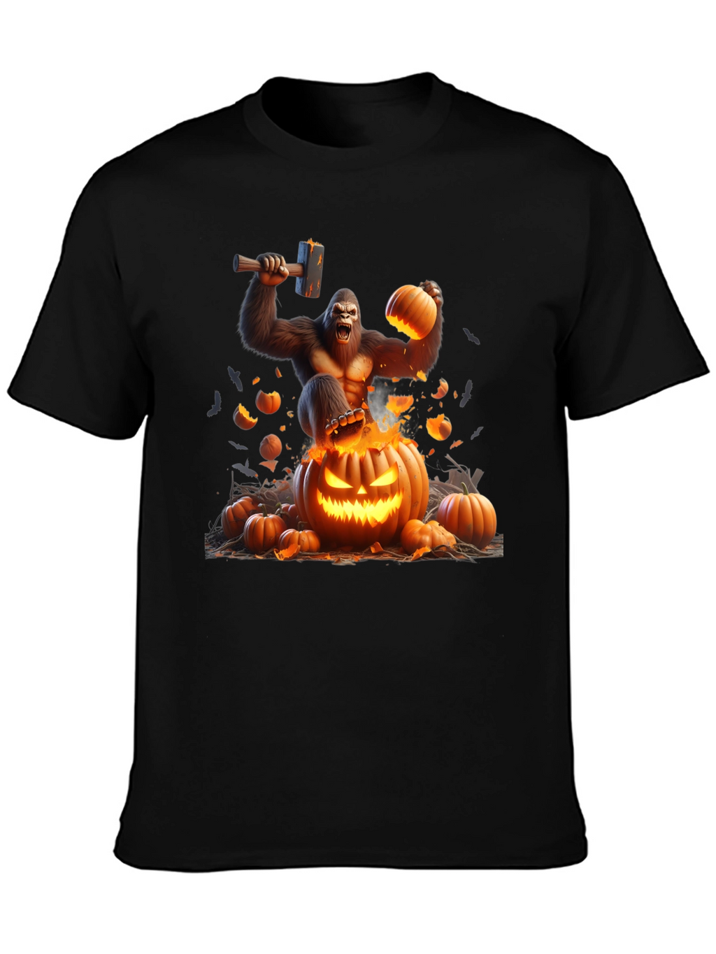 Halloween Gorilla Pumpkin Smash Tee