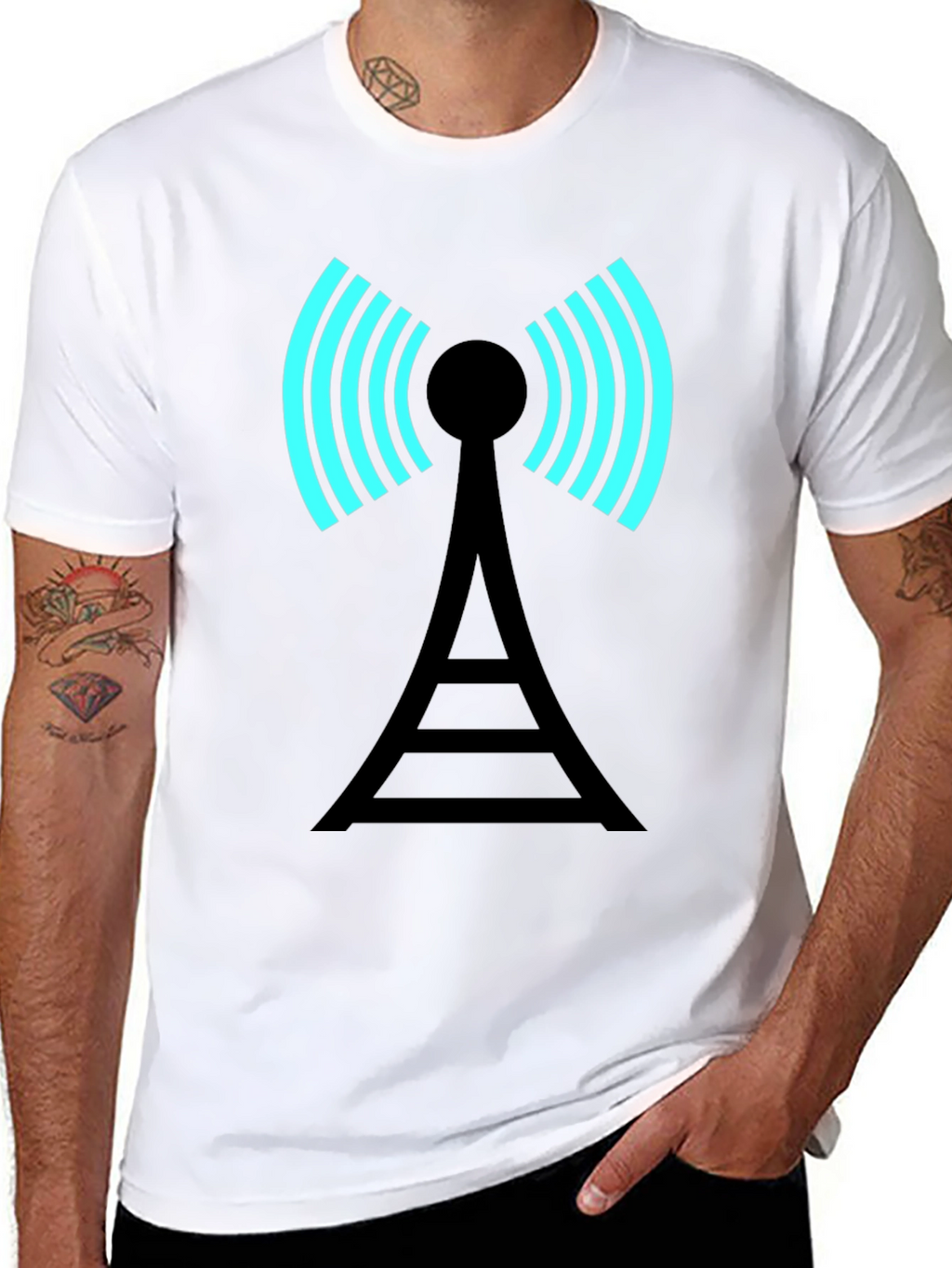 Signal Tower Graphic Tee - Modern Black T-Shirt