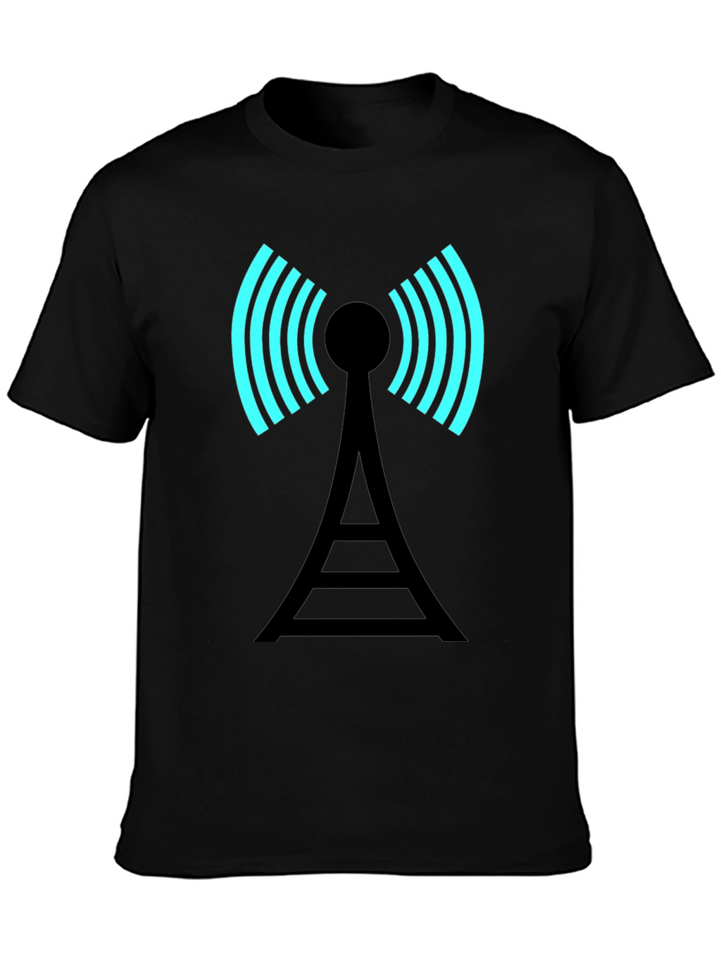 Signal Tower Graphic Tee - Modern Black T-Shirt