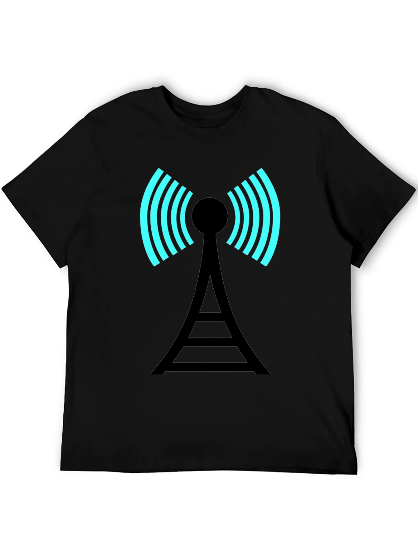 Signal Tower Graphic Tee - Modern Black T-Shirt
