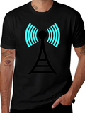 Signal Tower Graphic Tee - Modern Black T-Shirt