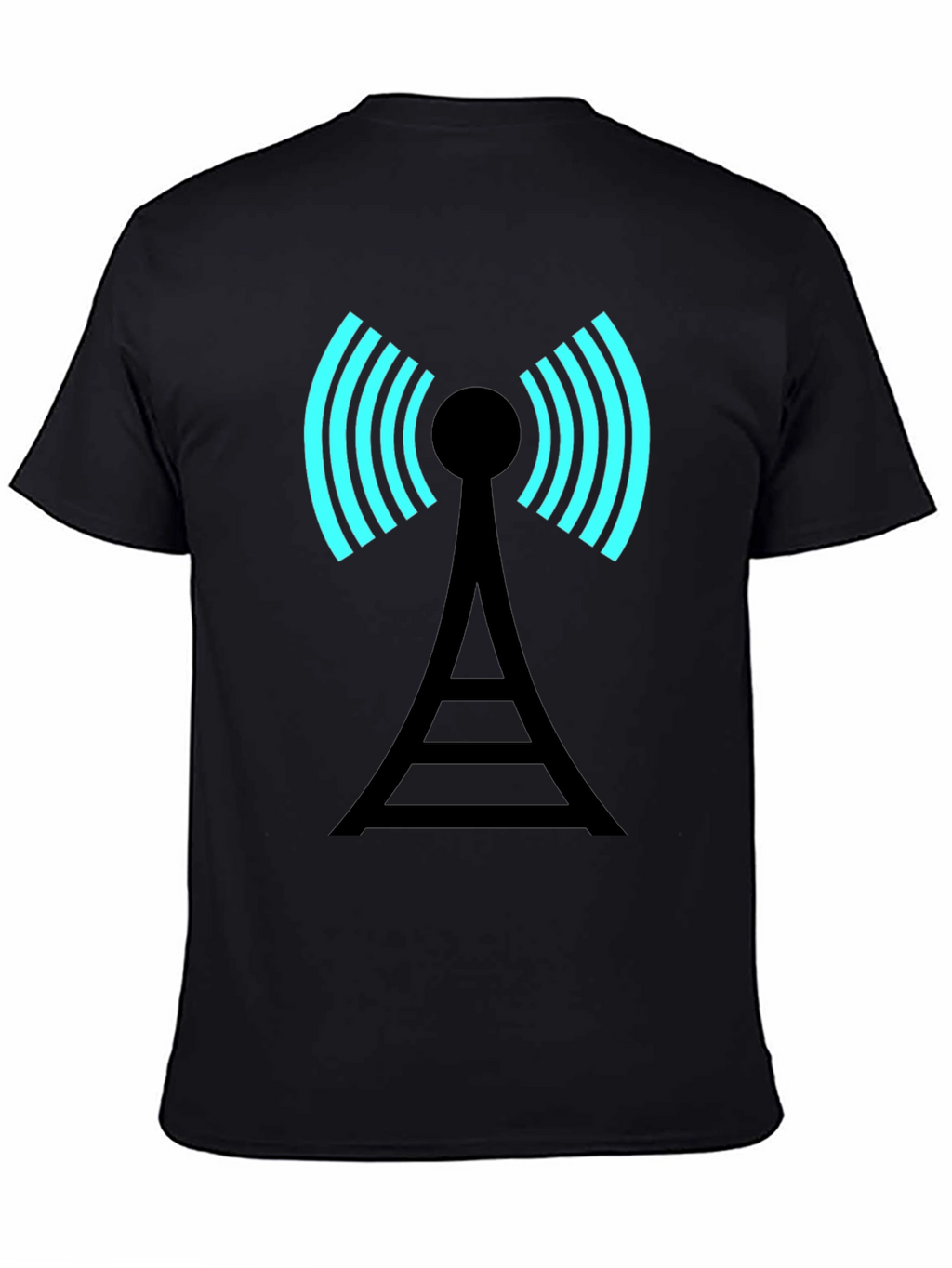 Signal Tower Graphic Tee - Modern Black T-Shirt