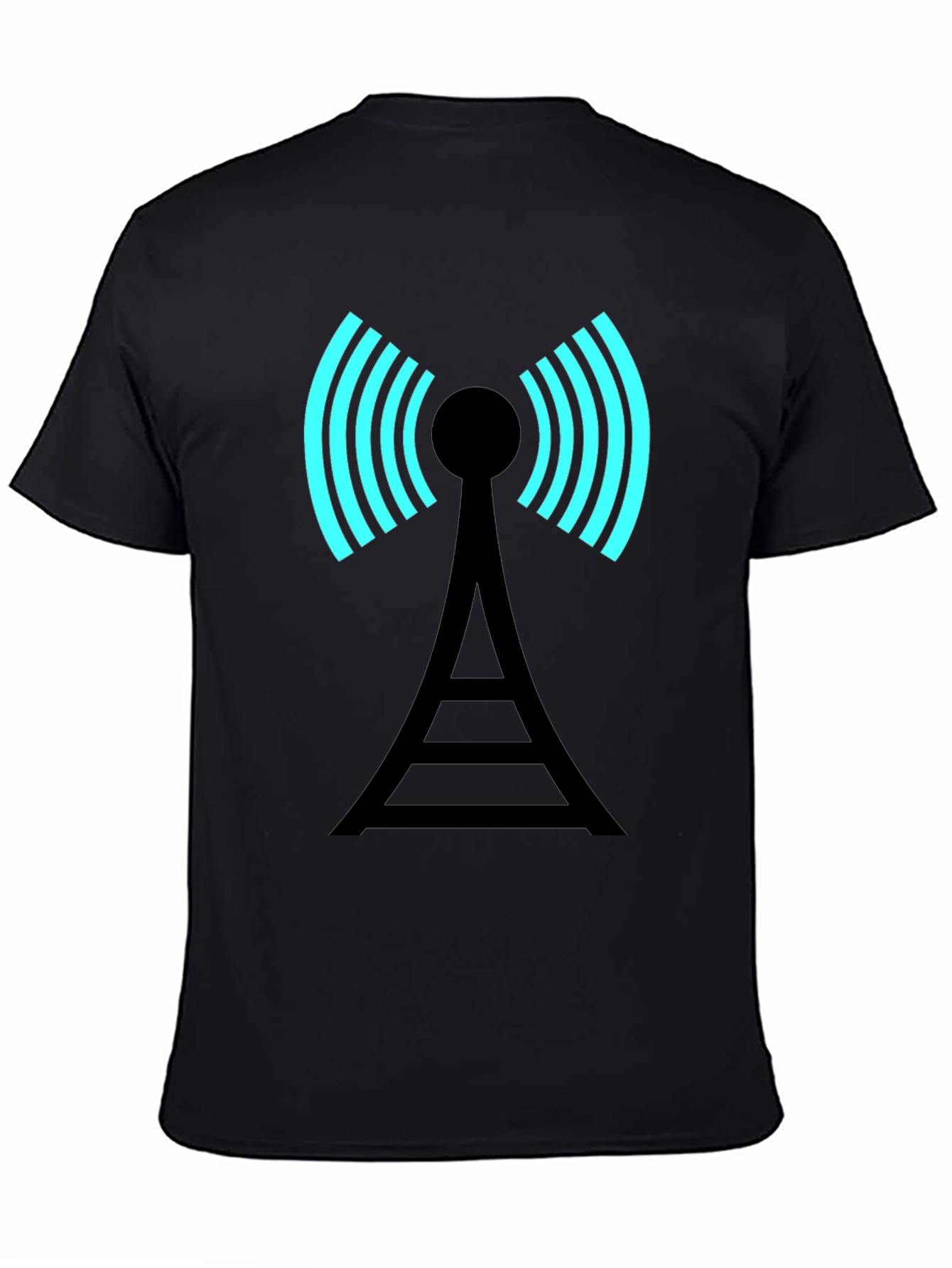 Signal Tower Graphic Tee - Modern Black T-Shirt
