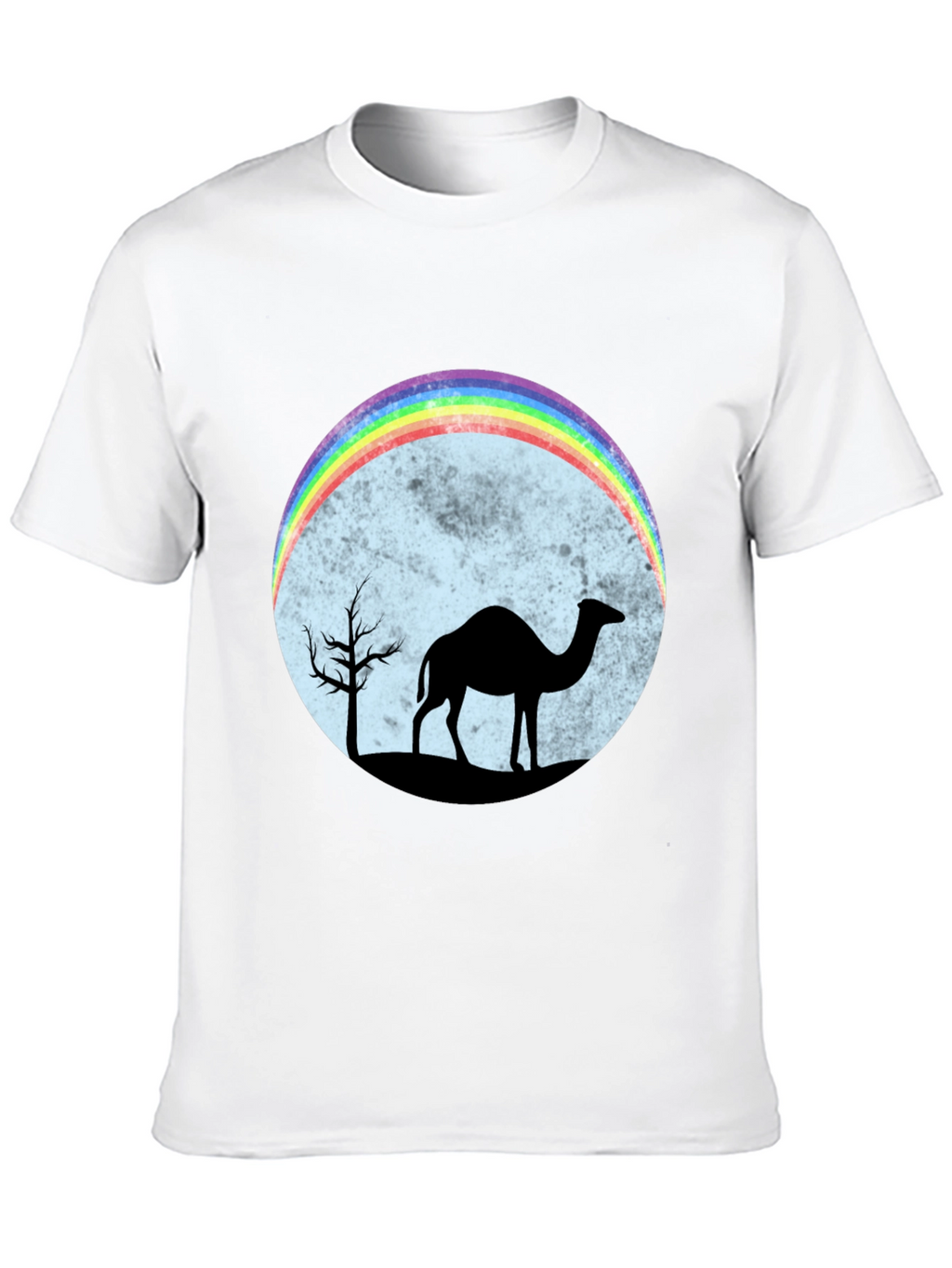 Camel Rainbow Moon Black T-Shirt
