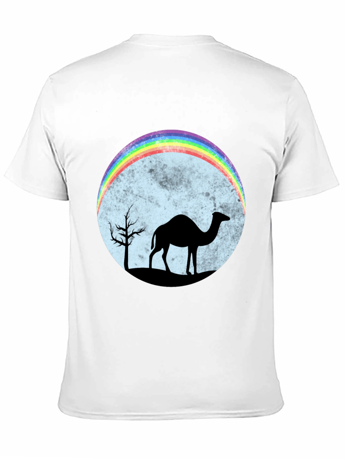Camel Rainbow Moon Black T-Shirt