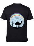 Camel Rainbow Moon Black T-Shirt