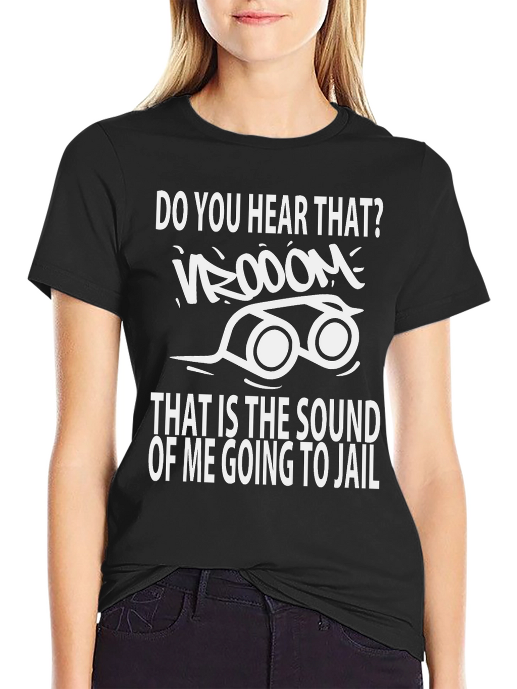 Vroom Going to Jail Black Graphic Tee