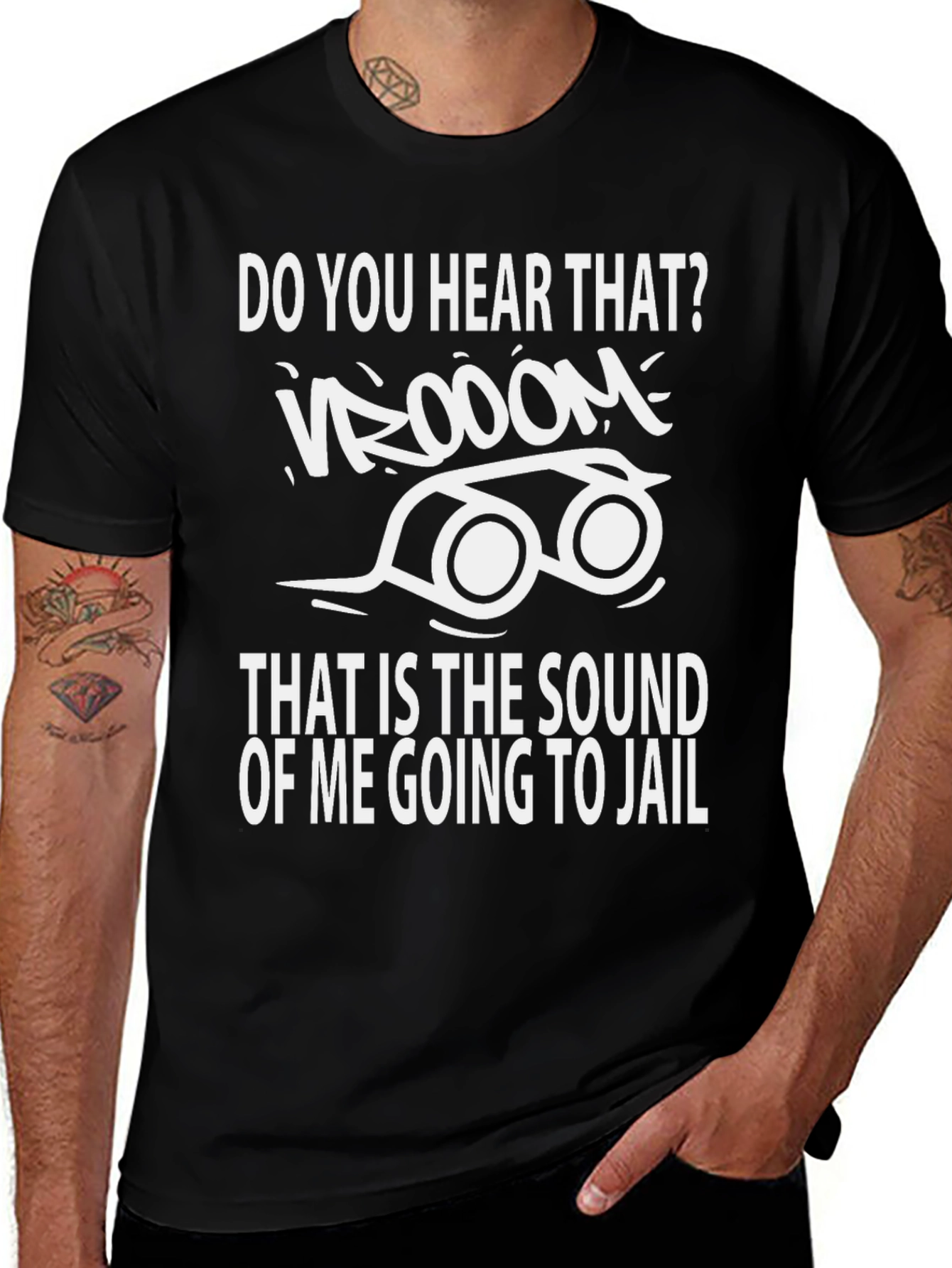 Vroom Going to Jail Black Graphic Tee