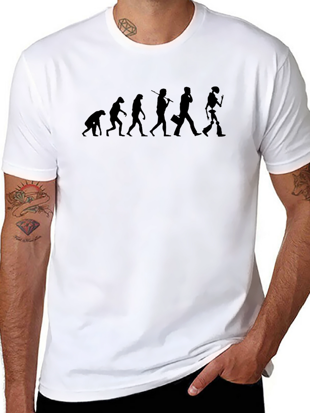 Evolution of Man Black Graphic Tee
