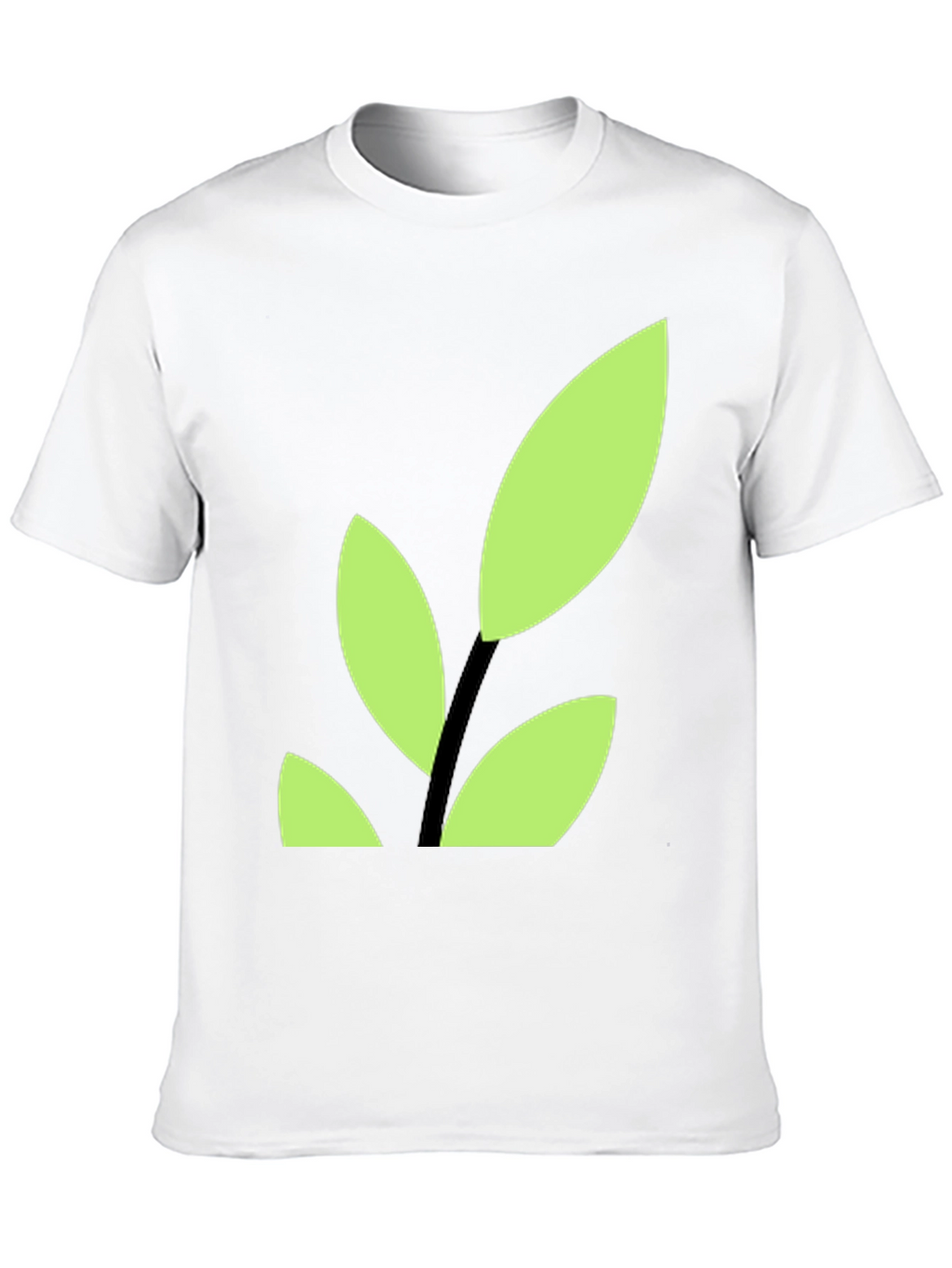 Modern Leaf Graphic Tee - Black Cotton Blend Shirt