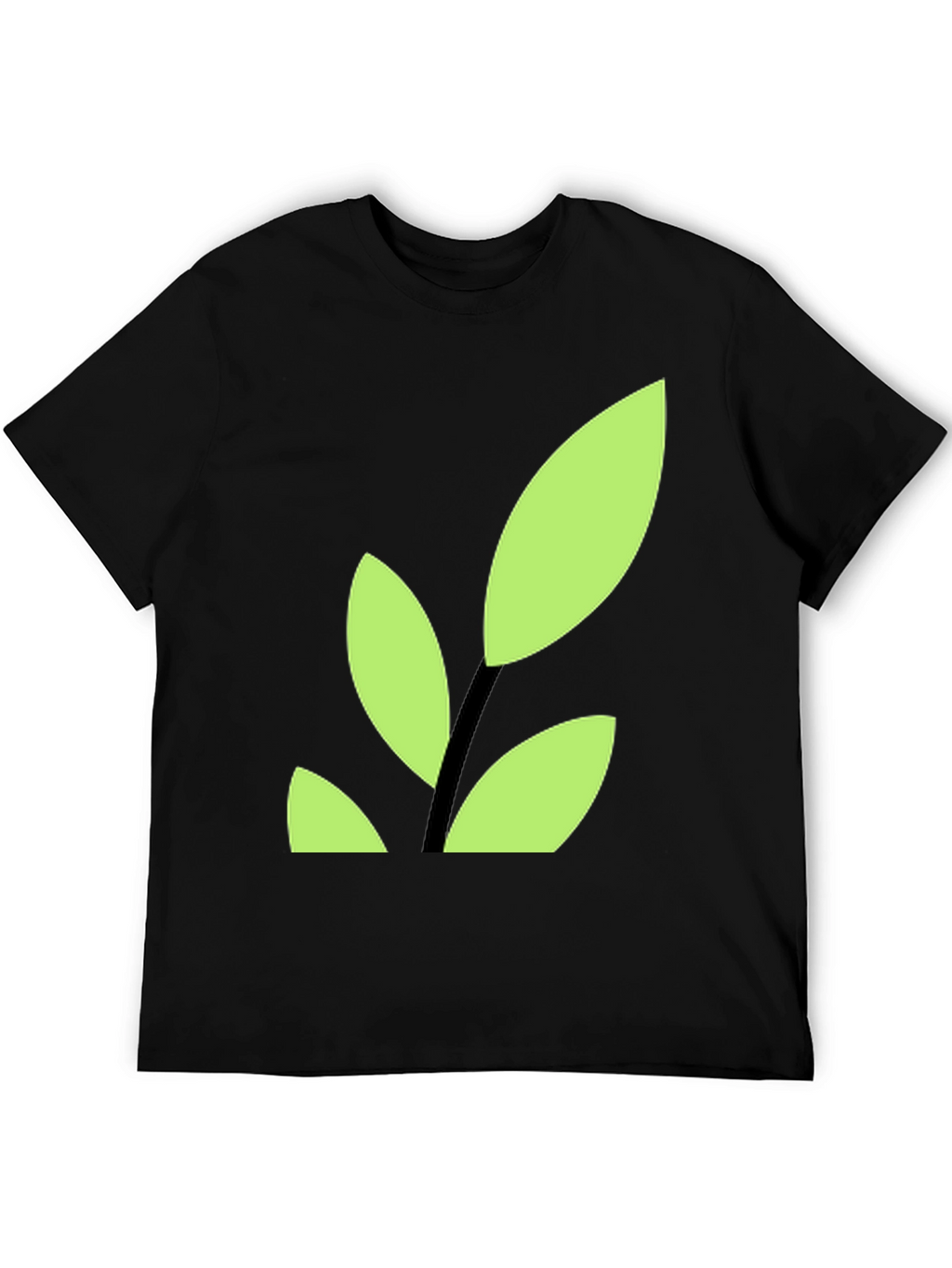 Modern Leaf Graphic Tee - Black Cotton Blend Shirt