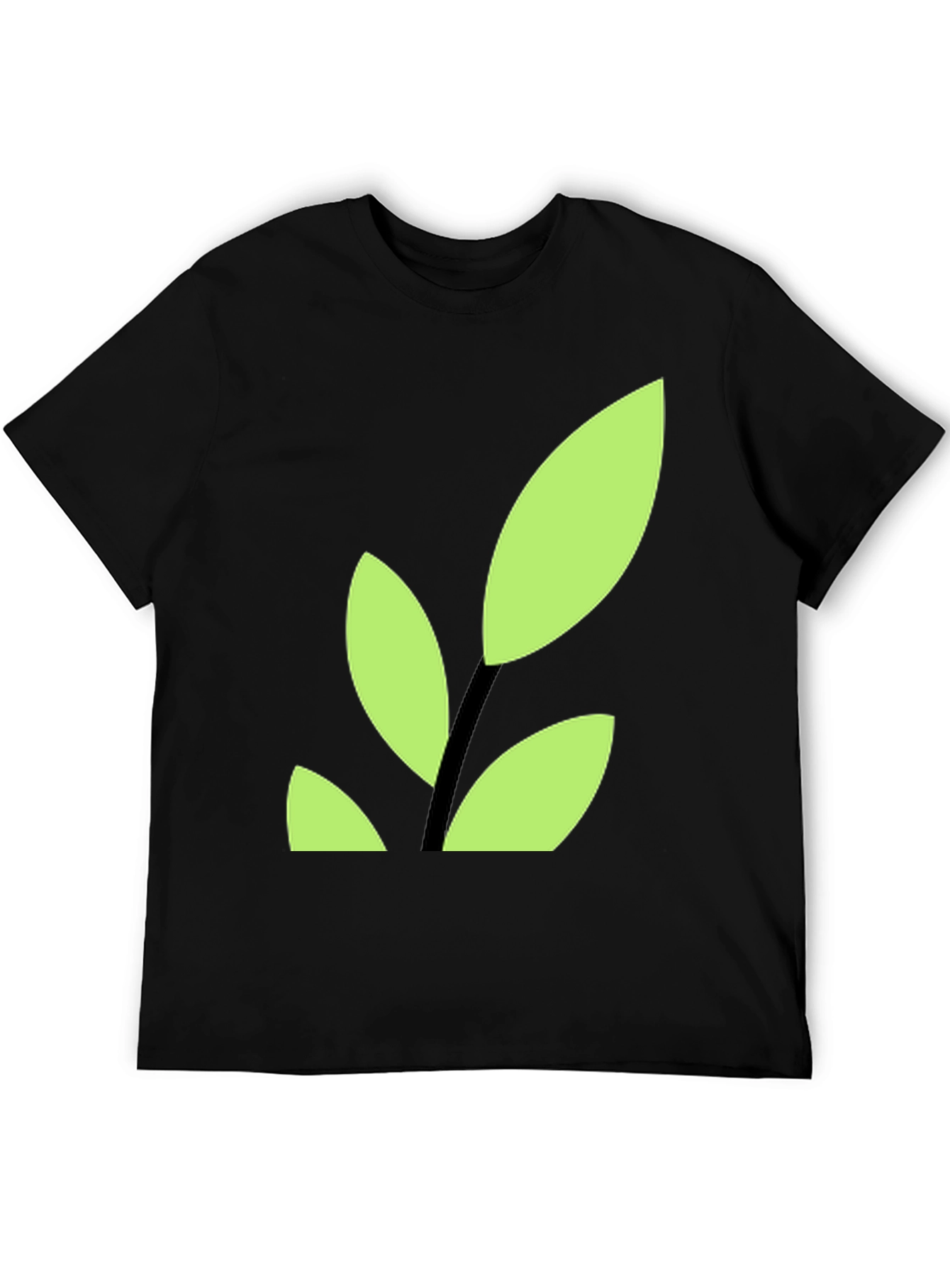 Modern Leaf Graphic Tee - Black Cotton Blend Shirt