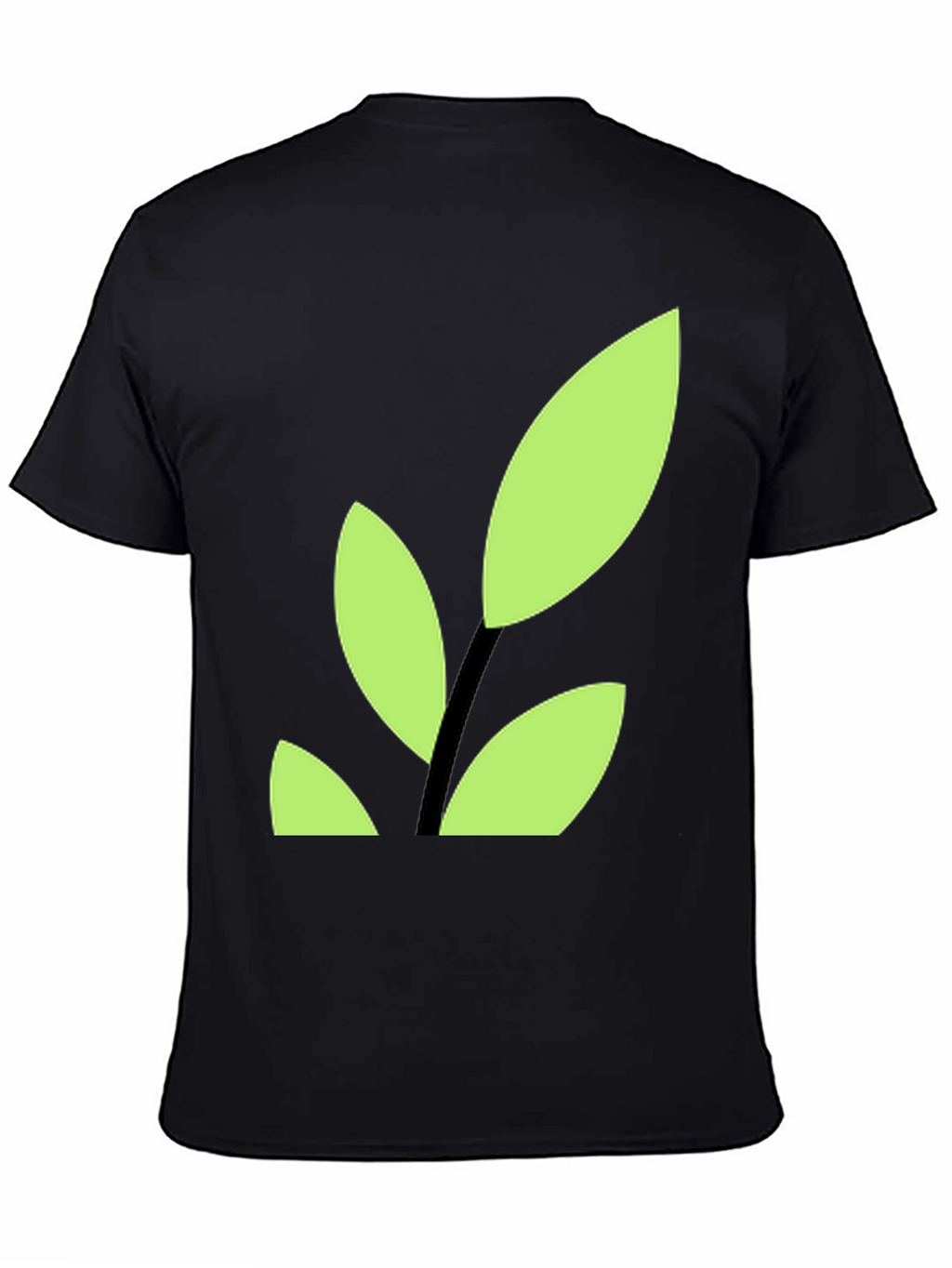 Modern Leaf Graphic Tee - Black Cotton Blend Shirt